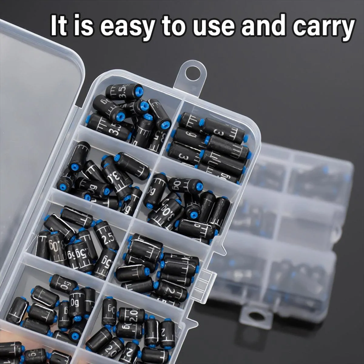 100pcs Graduated Soft Core Fishing Lead Sinkers Quick Drop Weights Tackle Set