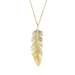 14K Gold Italian Horn Pendant Necklace