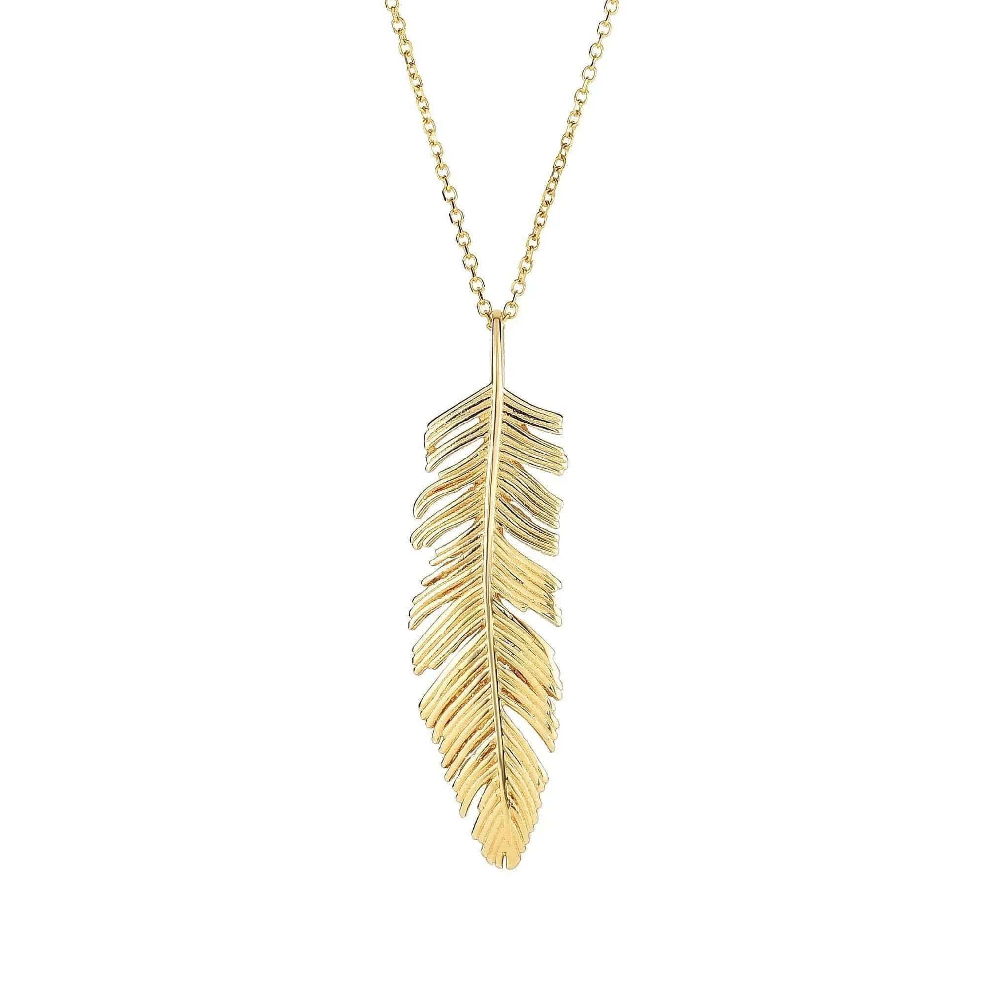14K Gold Italian Horn Pendant Necklace