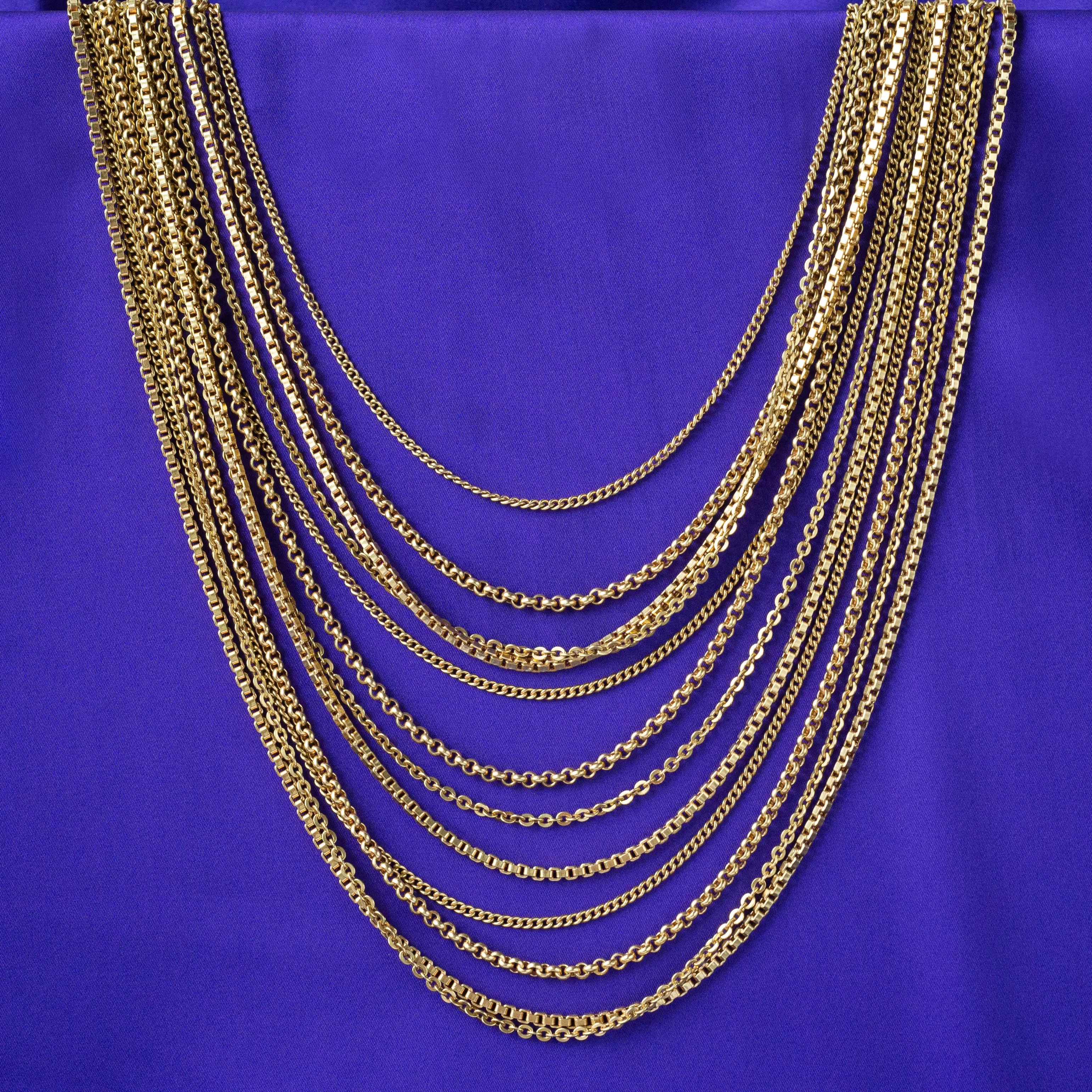 18 Karat Italian Multi-Strand Necklace