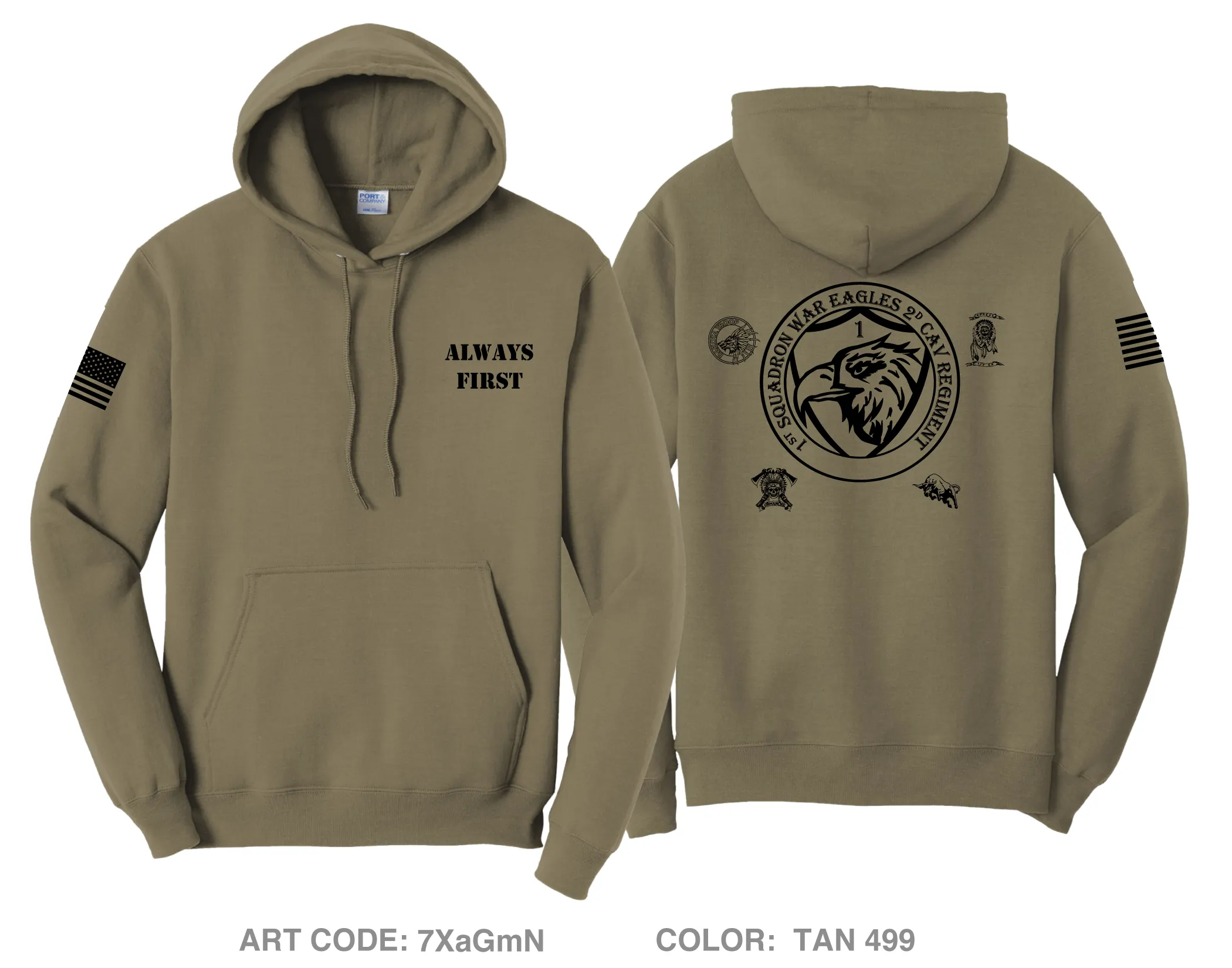 1st Squadron, 2d Cavalry Regiment Fundraising Collection Comfort Unisex Hooded Sweatshirt - 7XaGmN