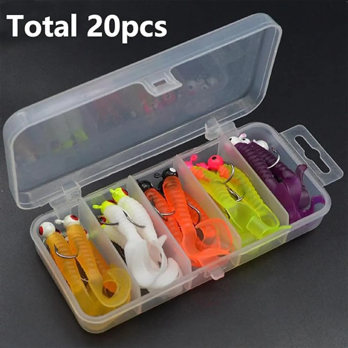 20PCS Soft Fishing Lures Bionic Worm Artificial Bait for Bass Trout Freshwater