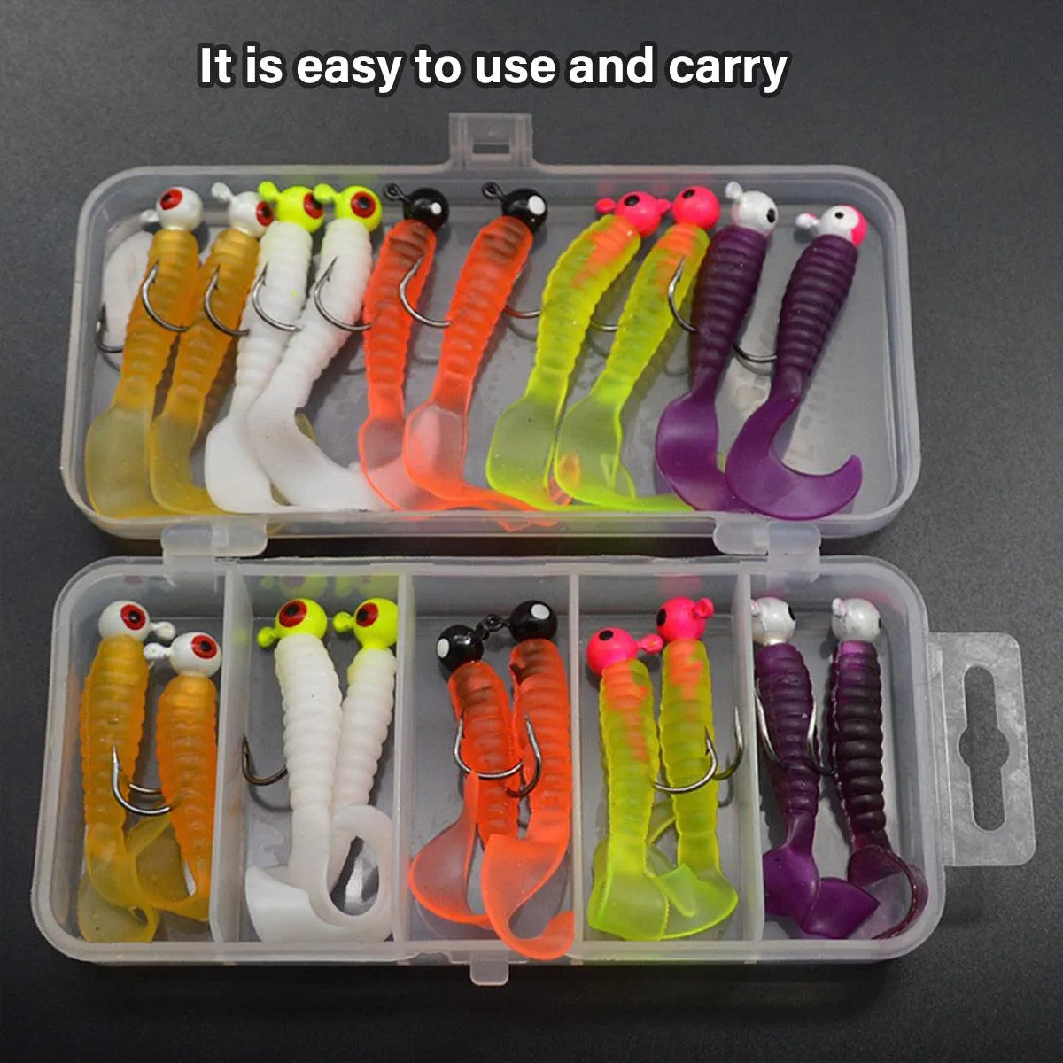 20PCS Soft Fishing Lures Bionic Worm Artificial Bait for Bass Trout Freshwater