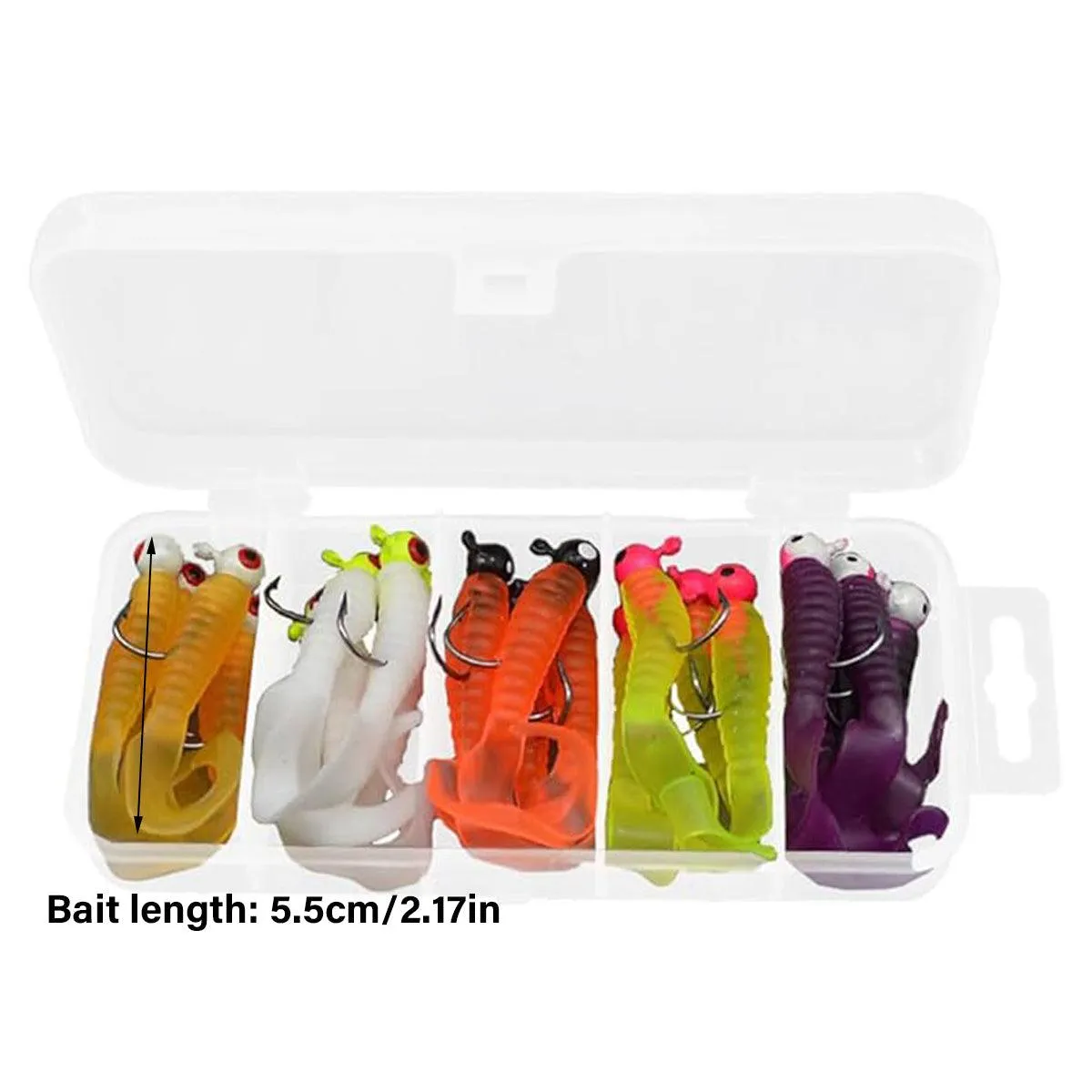 20PCS Soft Fishing Lures Bionic Worm Artificial Bait for Bass Trout Freshwater