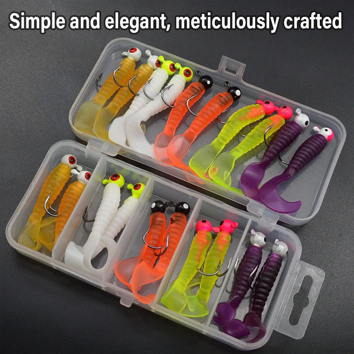 20PCS Soft Fishing Lures Bionic Worm Artificial Bait for Bass Trout Freshwater