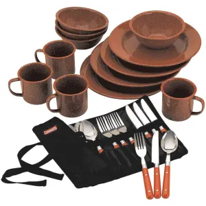 24-Piece Speckled Enamelware Cook Set - Red