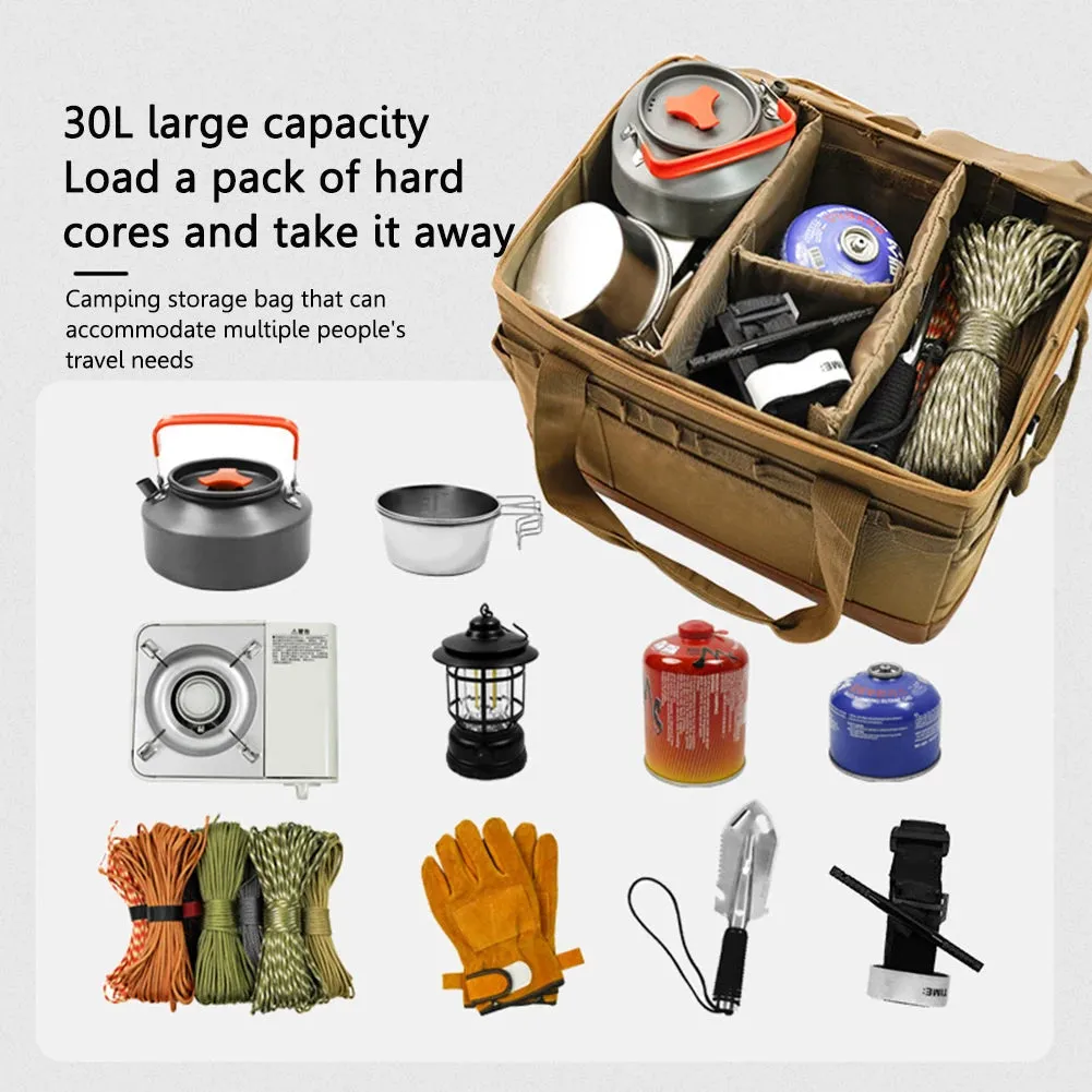 30L Large Camping Storage Bag with Collapsible Design and Waterproof Bottom