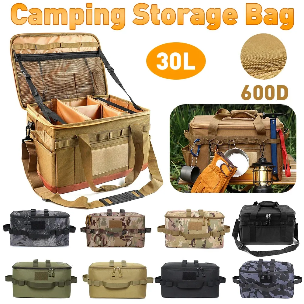 30L Large Camping Storage Bag with Collapsible Design and Waterproof Bottom