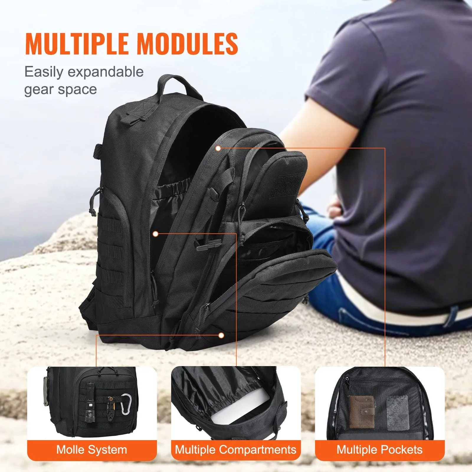 40L Tactical Travel Backpack