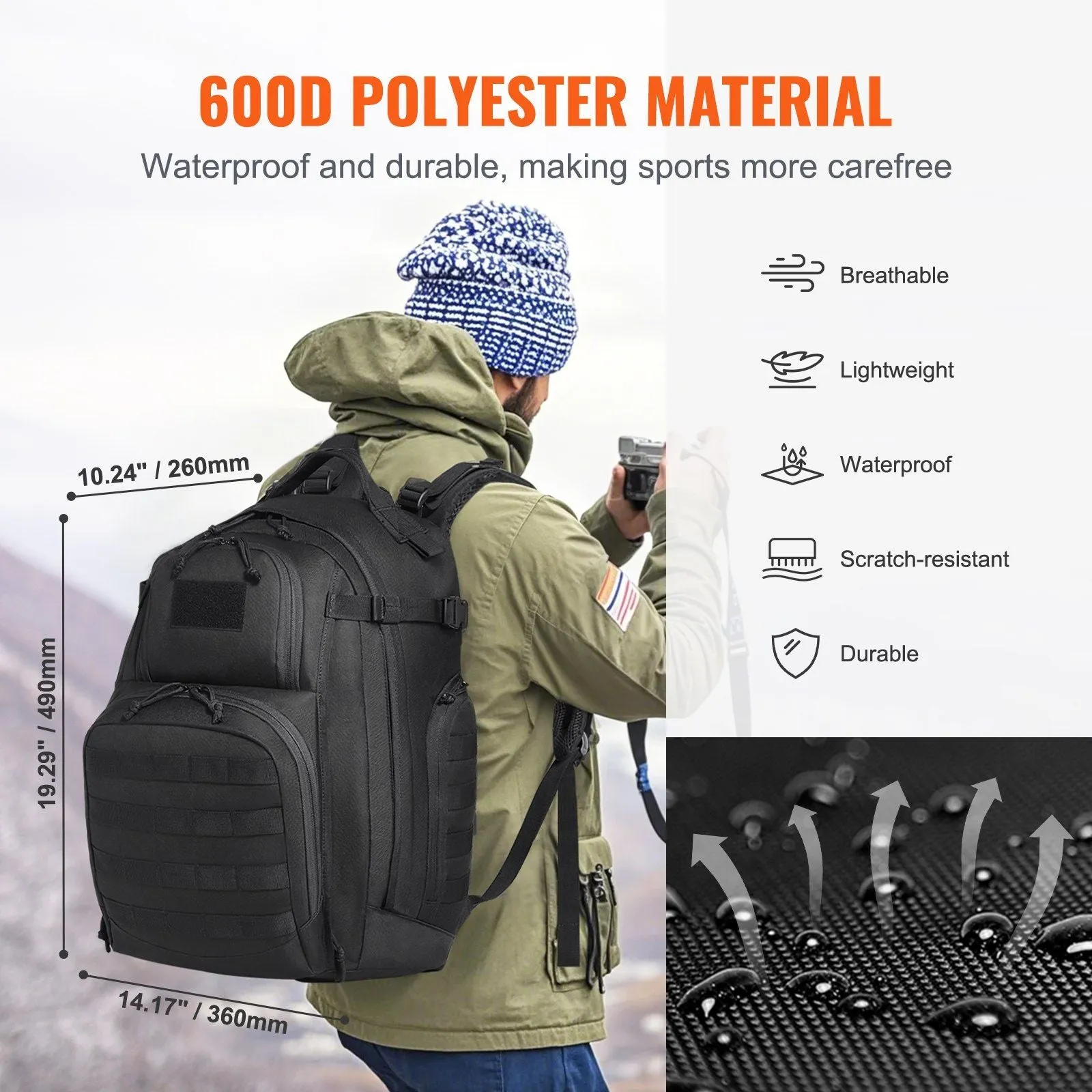 40L Tactical Travel Backpack