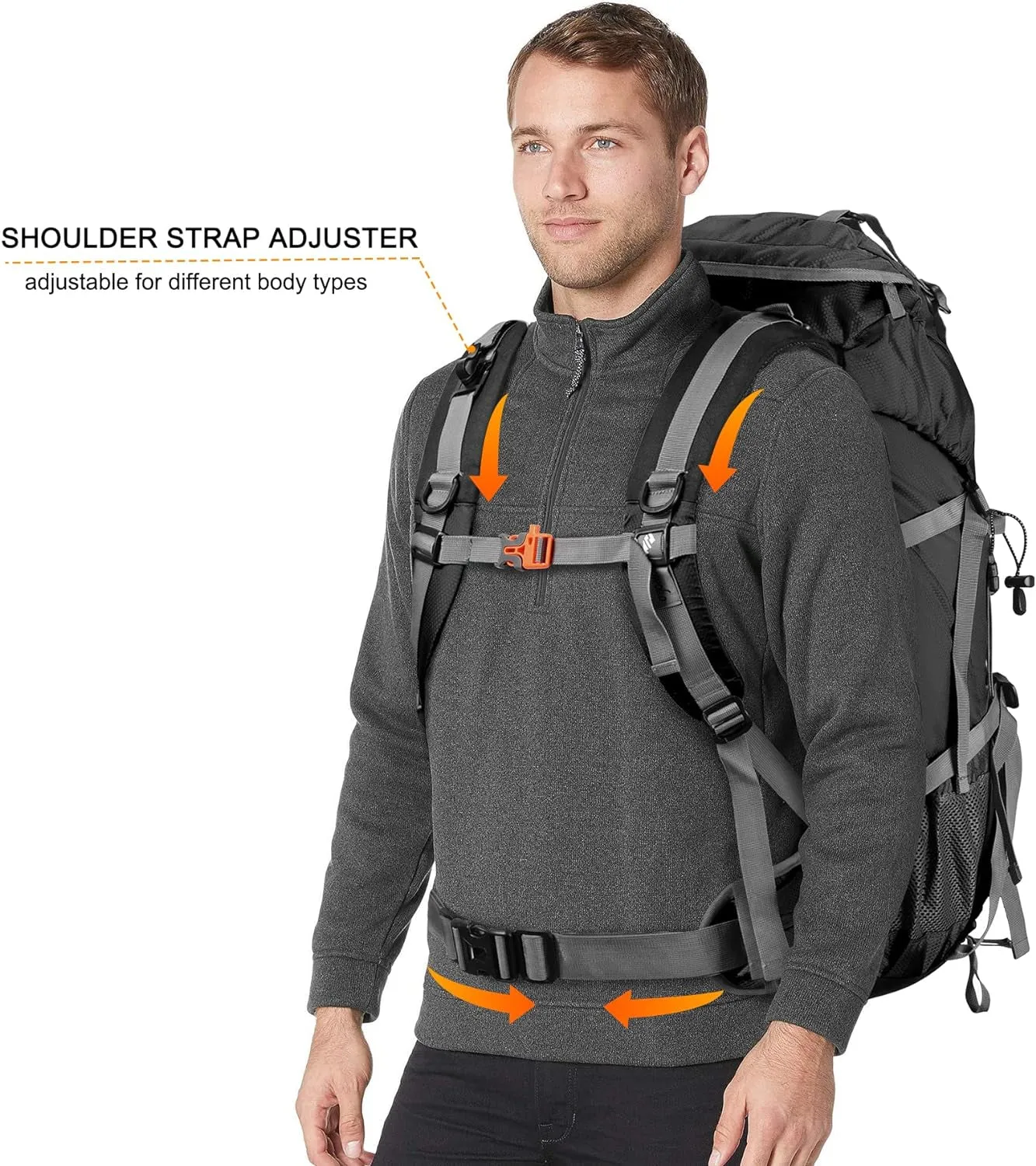 50L Waterproof Hiking Backpack with Rain Cover - Lightweight & Versatile