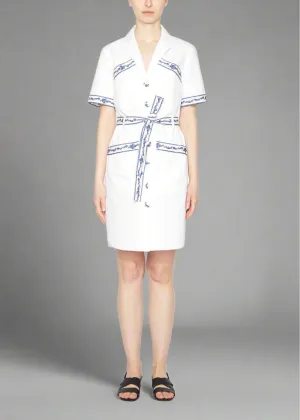 Adam Lippes Patch Pocket Dress In Printed Twill