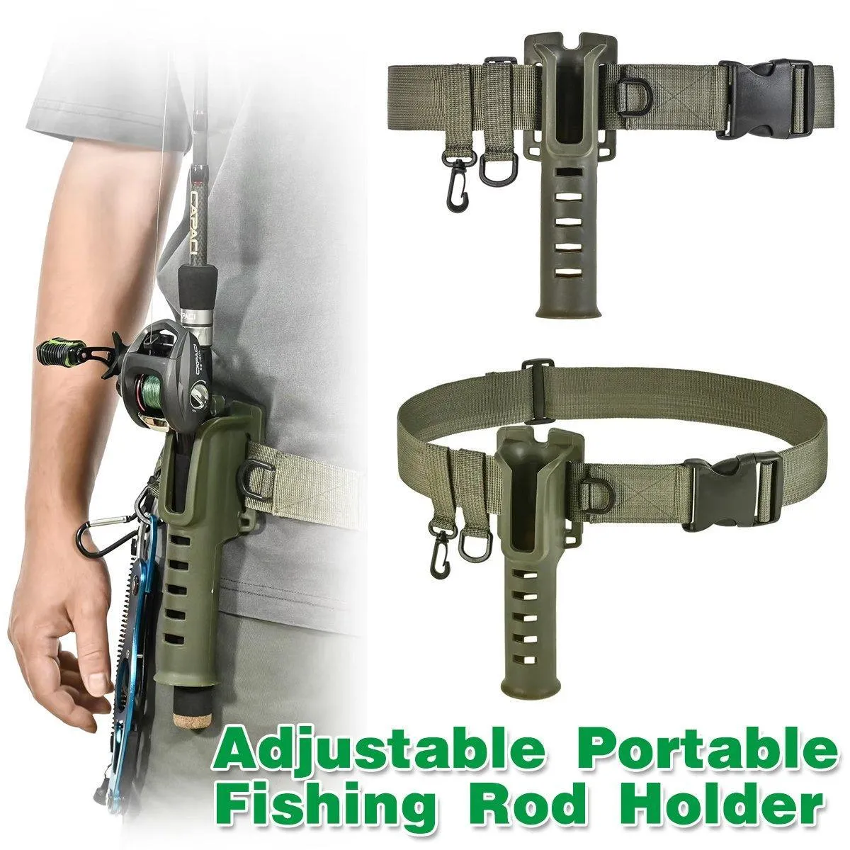 Adjustable Fishing Rod Holder Belt Portable Waist Strap Fishing Gear Rod Storage
