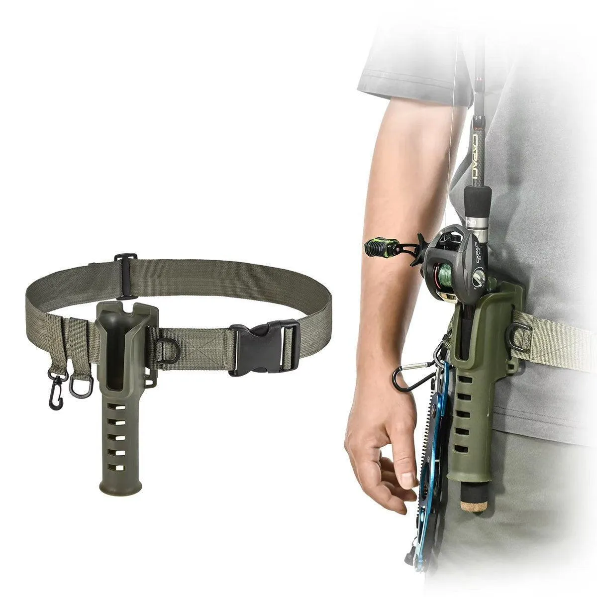 Adjustable Fishing Rod Holder Belt Portable Waist Strap Fishing Gear Rod Storage