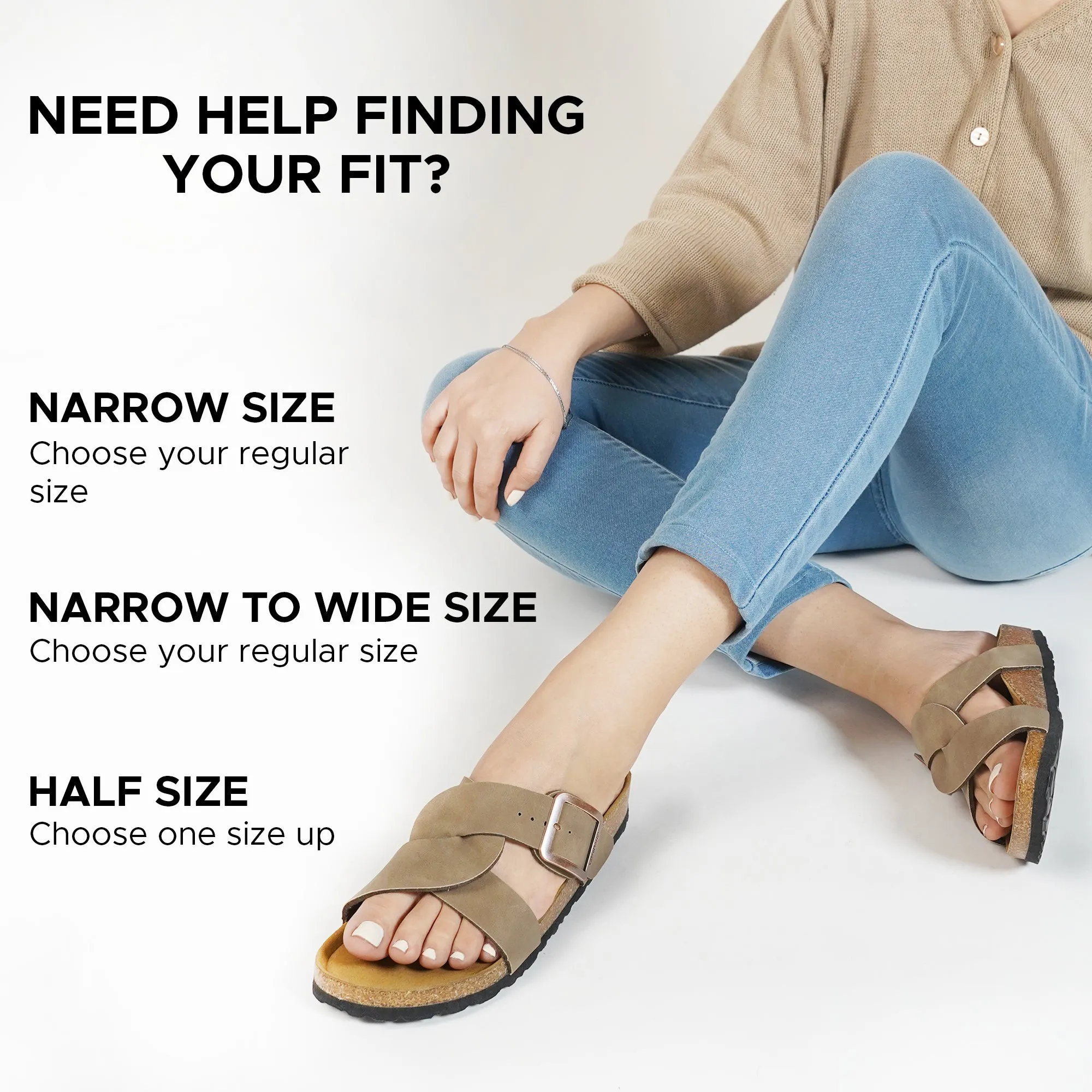 Aerothotic - Kai Cork Recovery Slides for Women Cross Strappy Slip-on Casual