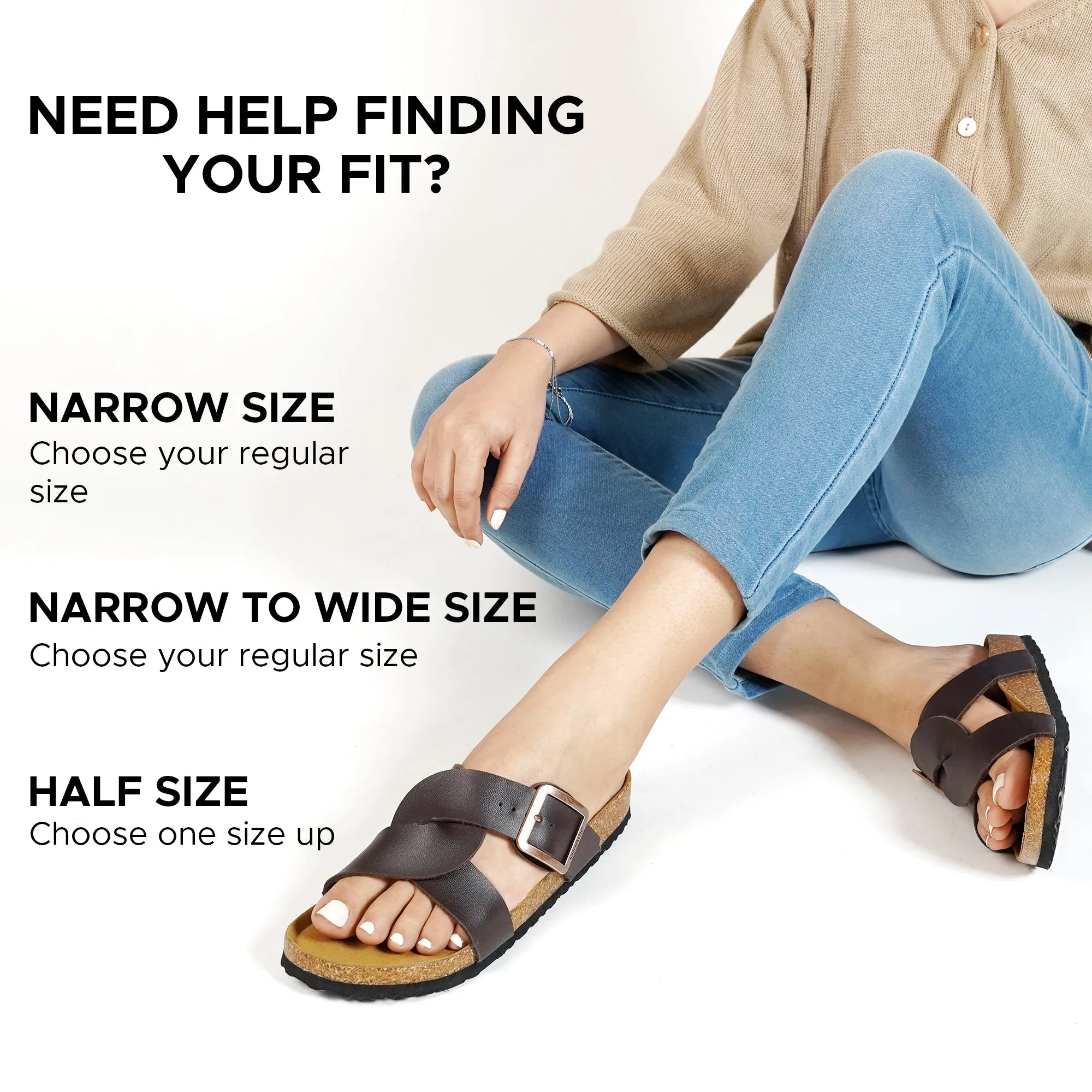 Aerothotic - Kai Cork Recovery Slides for Women Cross Strappy Slip-on Casual