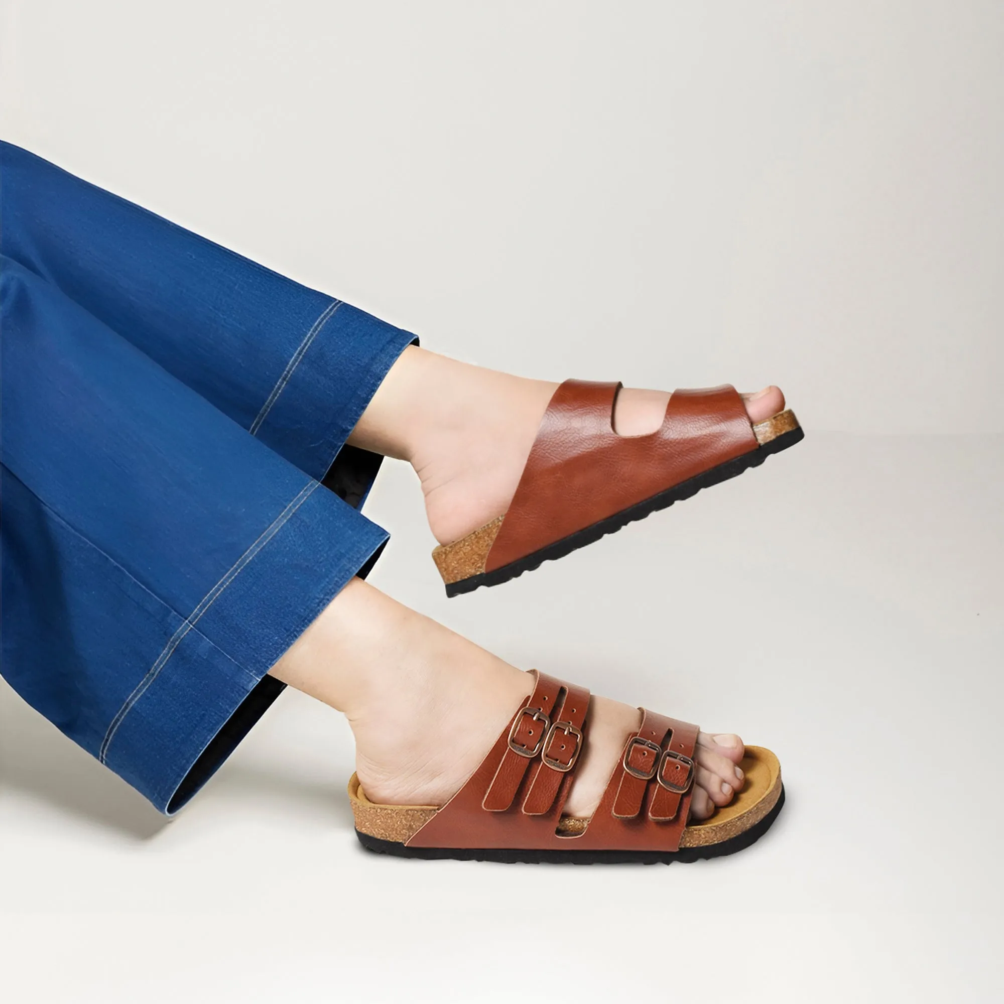 Aerothotic- Willow Footbed Double Straps with Adjustable Buckle Slip on For Women
