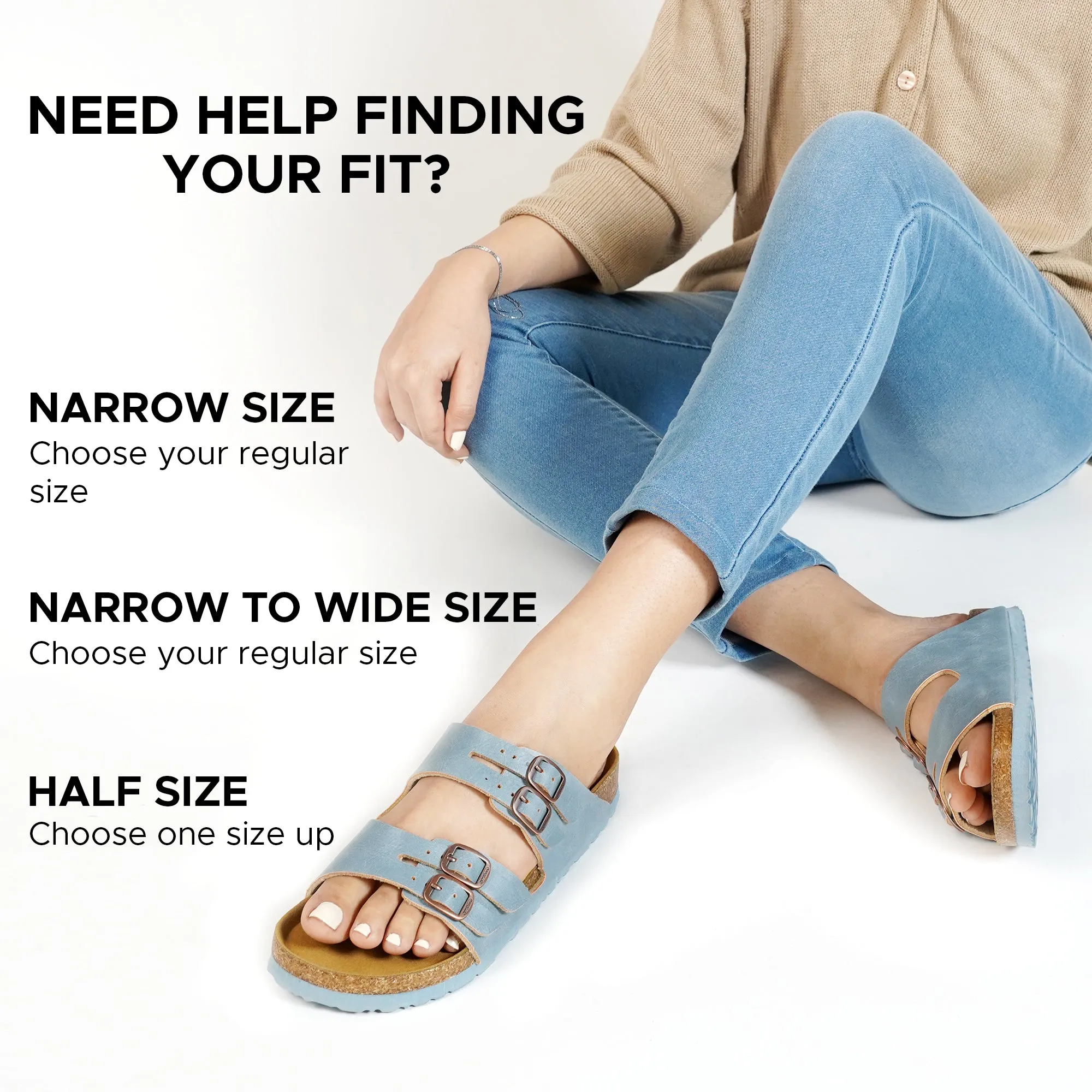 Aerothotic- Willow Footbed Double Straps with Adjustable Buckle Slip on For Women