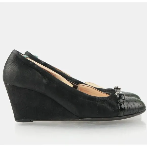 AGL Womens Pump Size 38.5 8.5 Black Leather Cap Toe Dress Shoe Italy Dress Shoe
