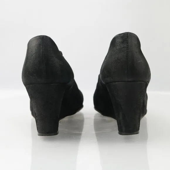 AGL Womens Pump Size 38.5 8.5 Black Leather Cap Toe Dress Shoe Italy Dress Shoe