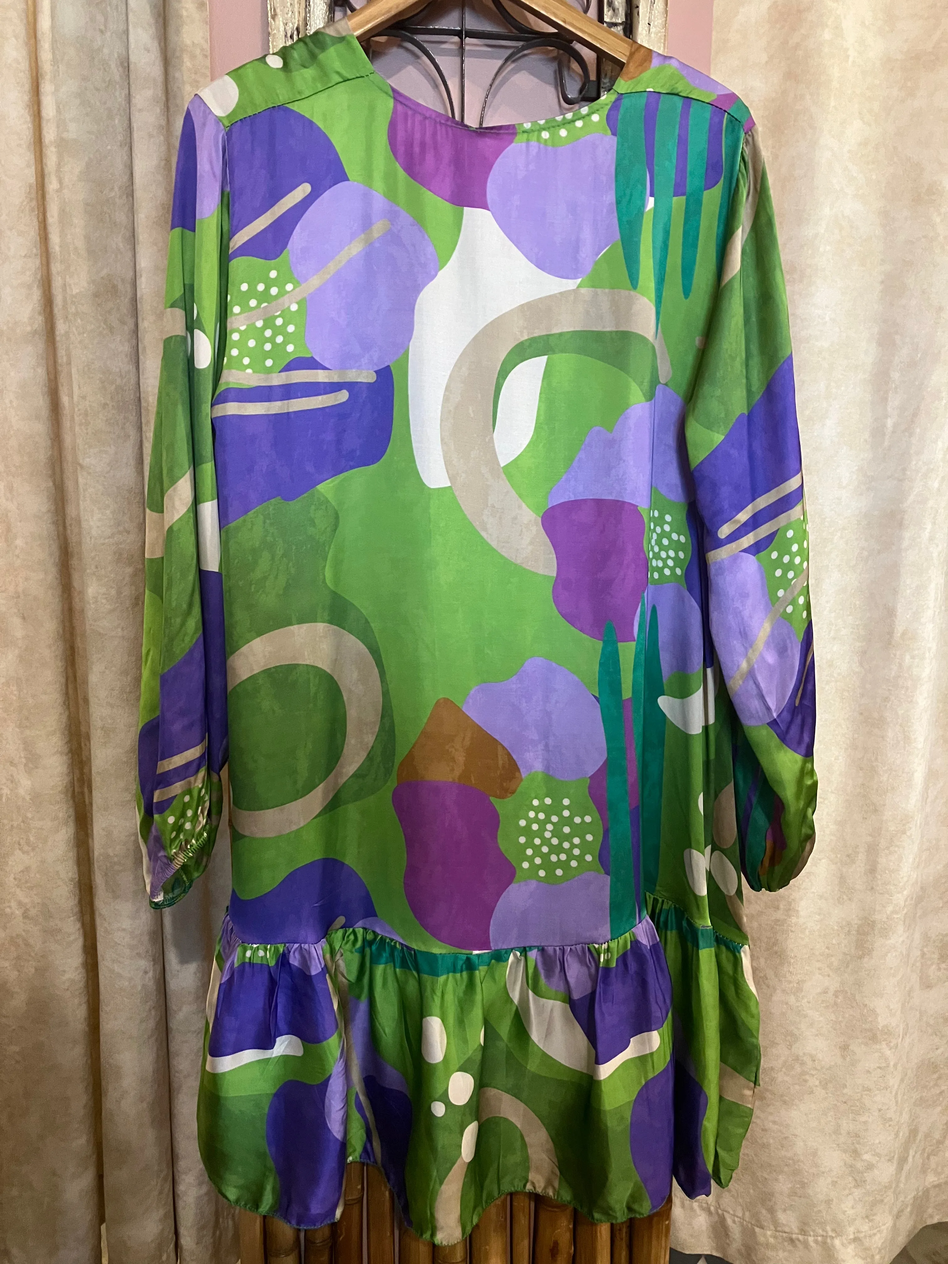 Alida geometric, printed midi dress ￼