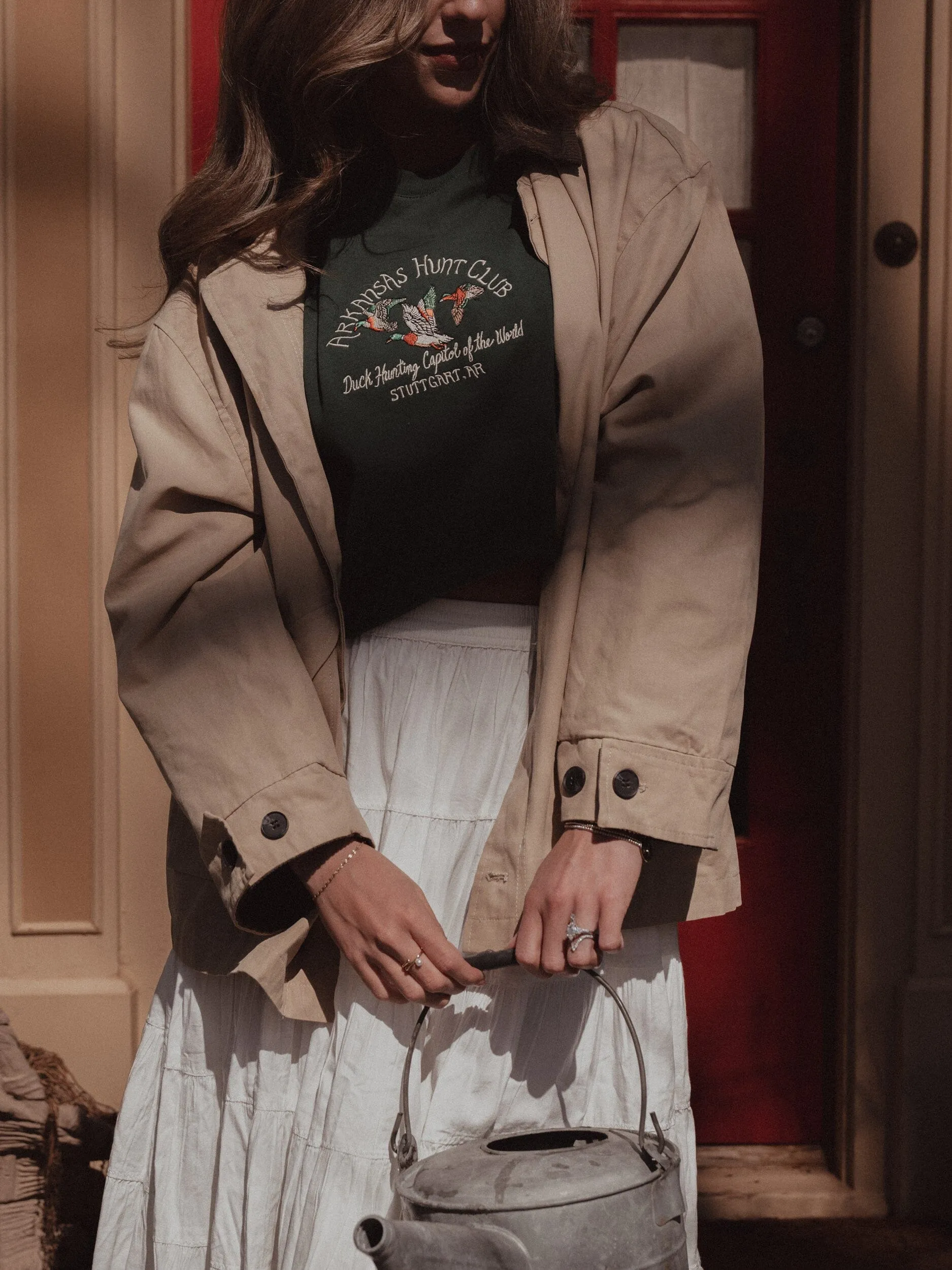 Arkansas Hunt Club Embroidered Hunter Green Heavyweight Tee