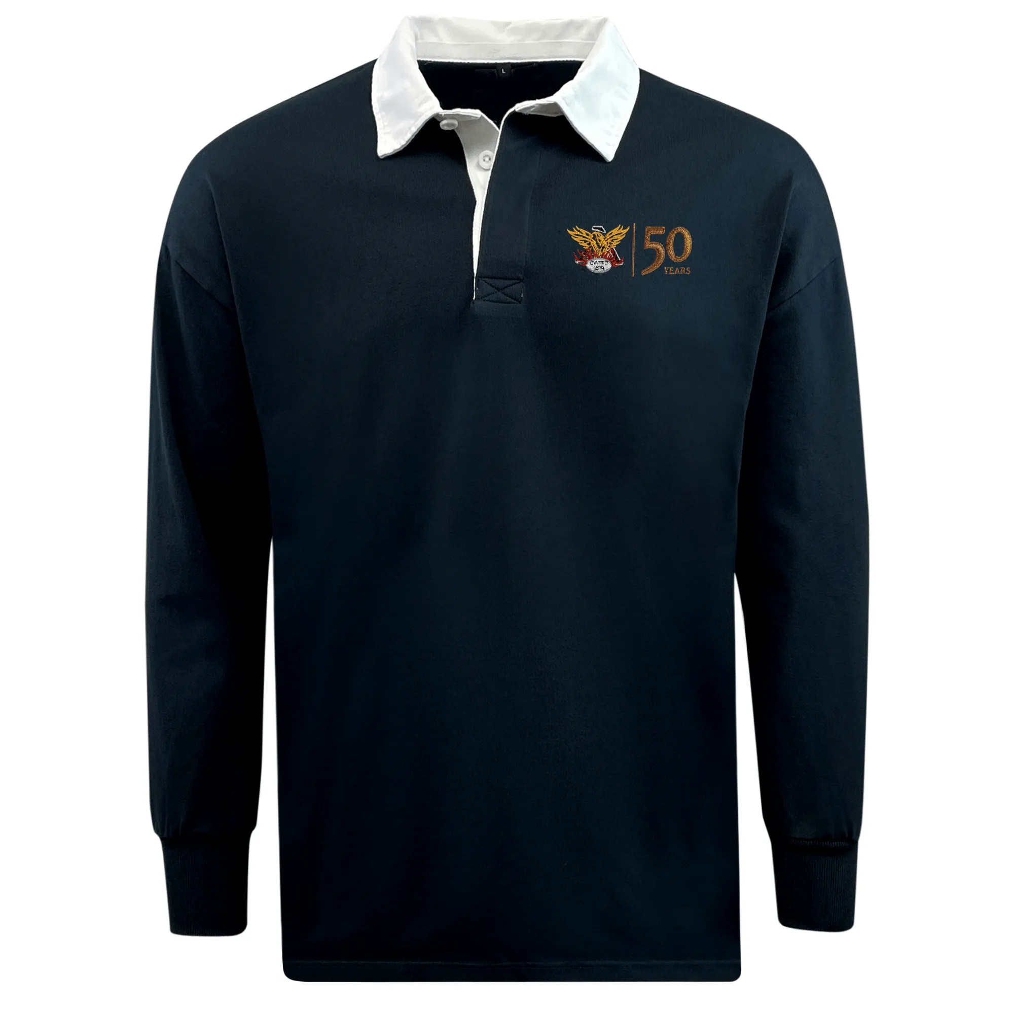 Atlanta Old White Rugby 50 Year Anniversary Classic Long Sleeve Solid Rugby Jersey