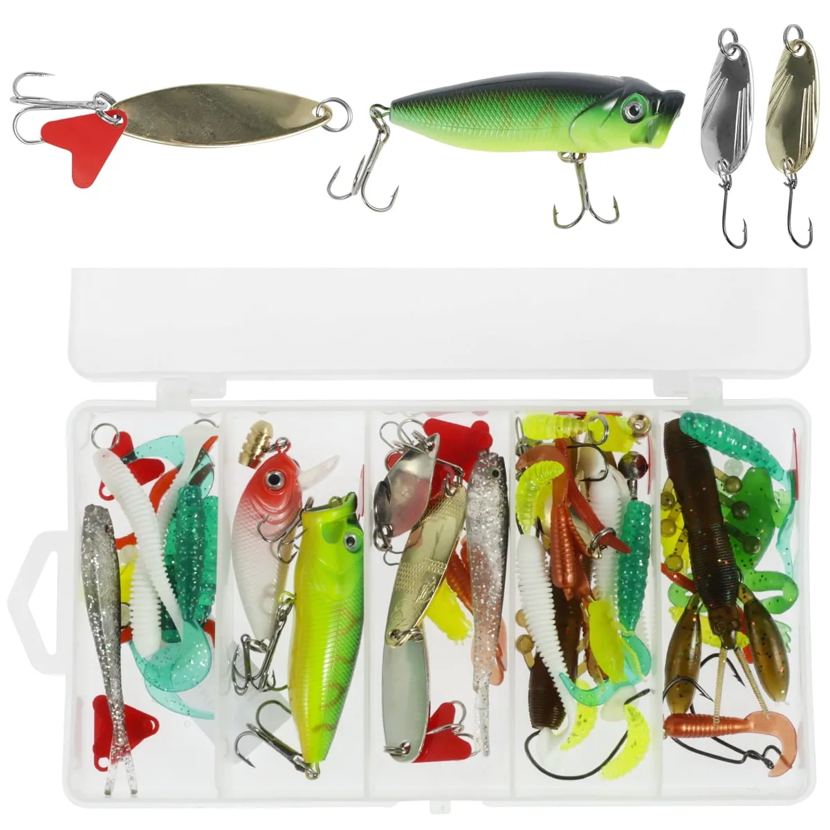 Atopoler Fishing Lure Kit Hard Lure Baits Set Metal Life-Like 3D Fishing Lures,84Pcs