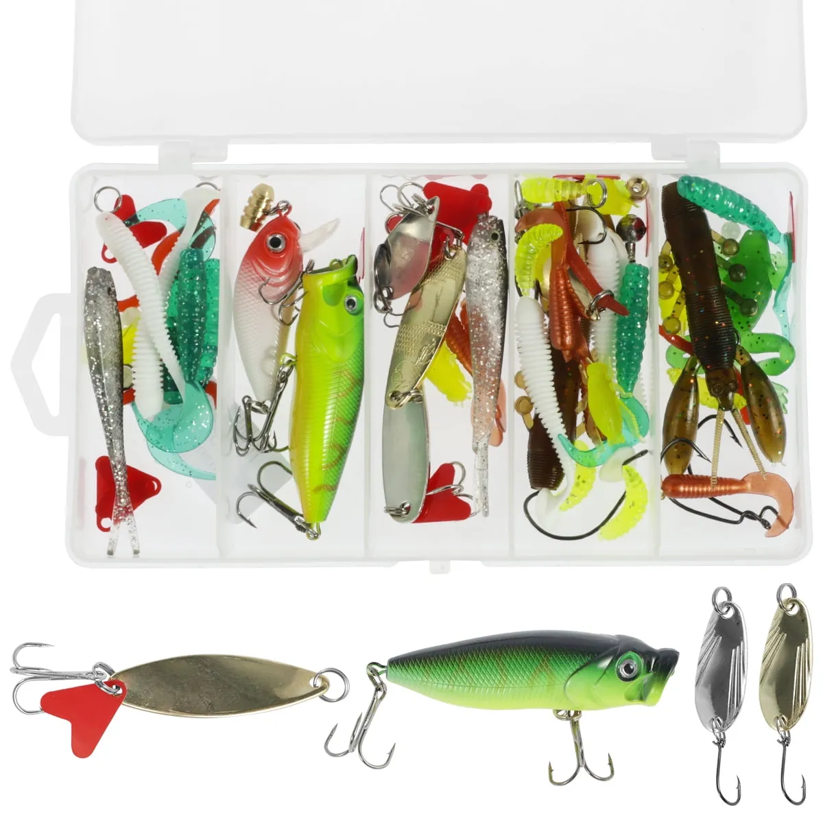 Atopoler Fishing Lure Kit Hard Lure Baits Set Metal Life-Like 3D Fishing Lures,84Pcs
