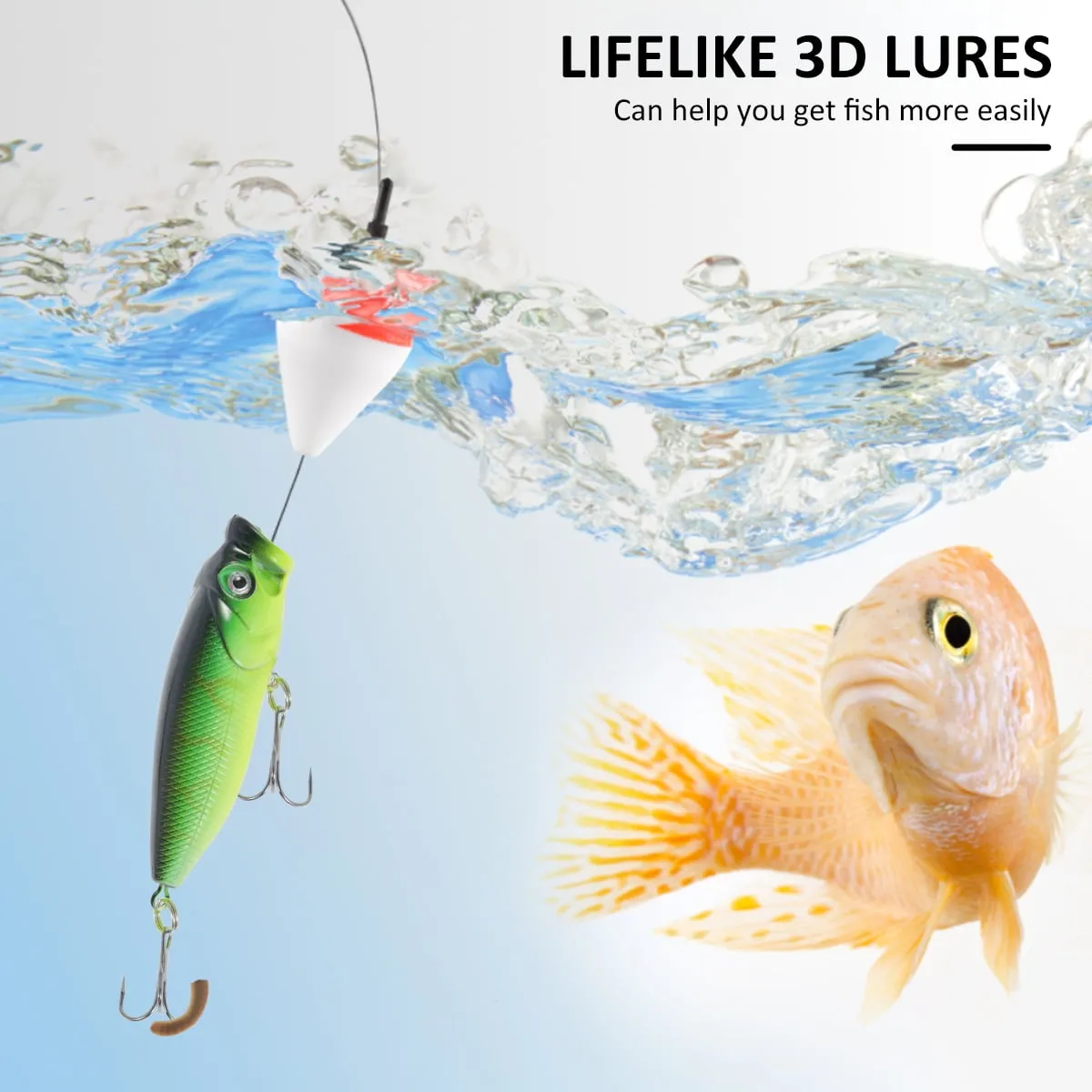 Atopoler Fishing Lure Kit Hard Lure Baits Set Metal Life-Like 3D Fishing Lures,84Pcs