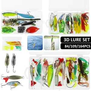 Atopoler Fishing Lure Kit Hard Lure Baits Set Metal Life-Like 3D Fishing Lures,84Pcs