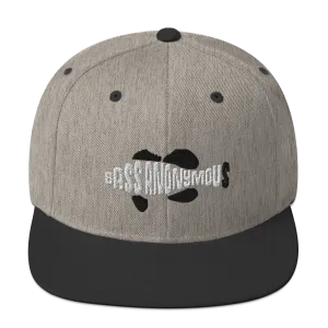 Bass Anonymous Snapback Hat Swim Logo White/Black fins and tails
