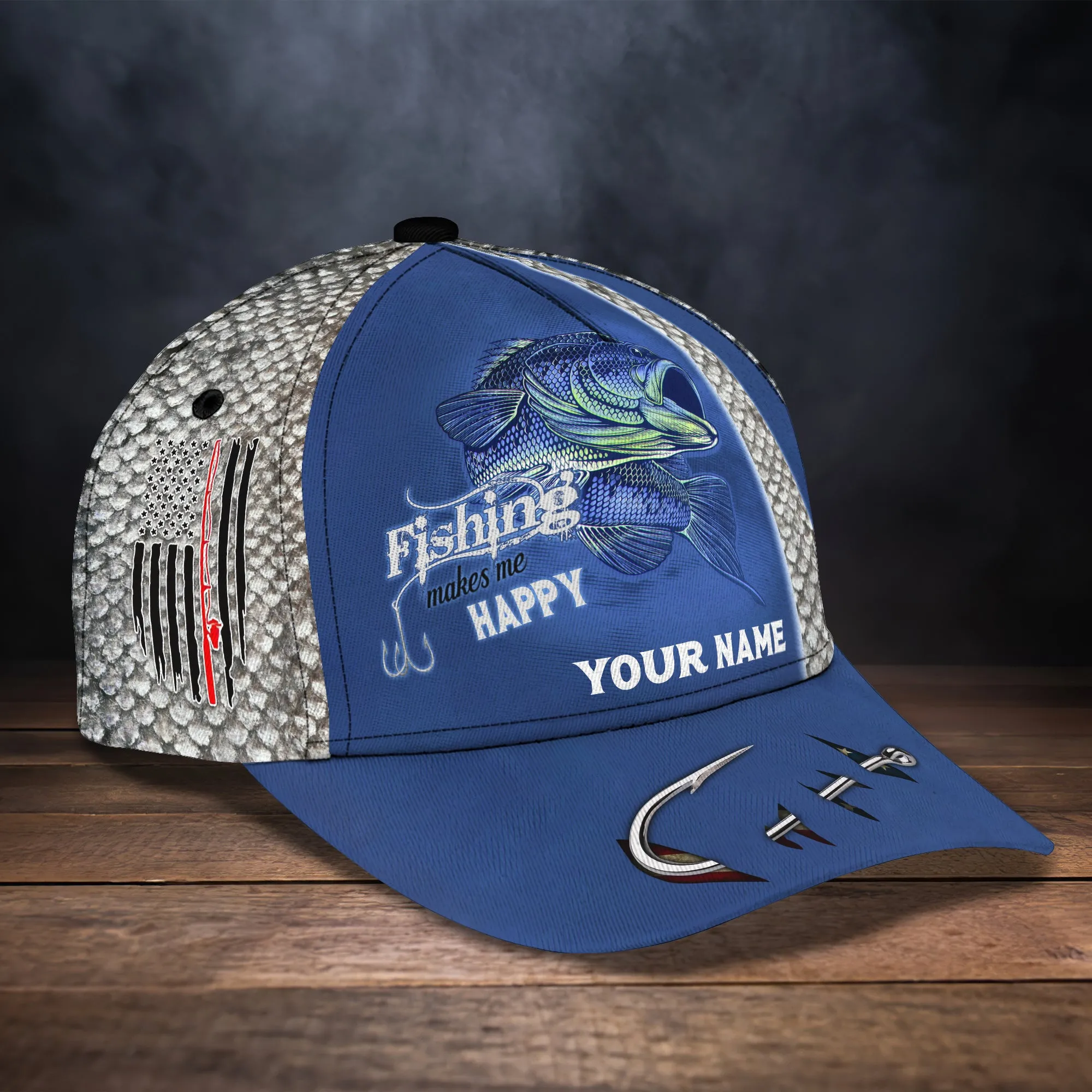 Bass Fishing 02- Personalize Name Cap  - tt99-173