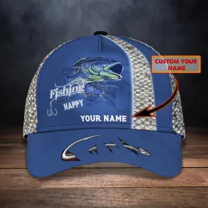 Bass Fishing 02- Personalize Name Cap  - tt99-173