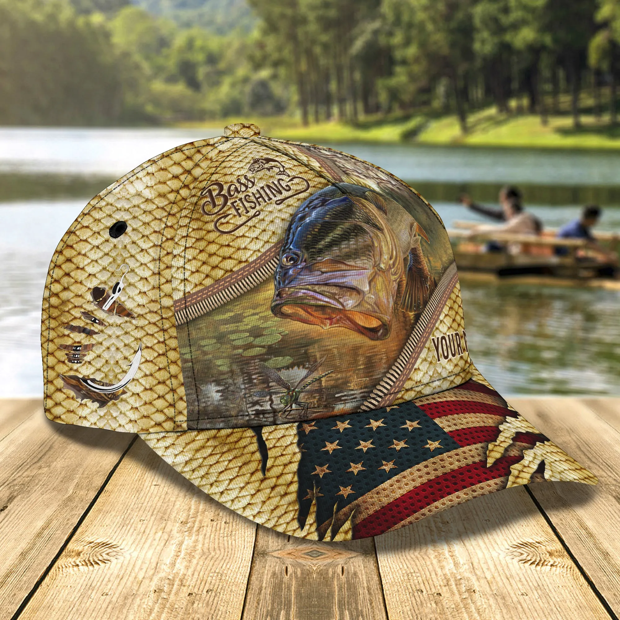 Bass Fishing 5 - Personalized Name Cap - Boom