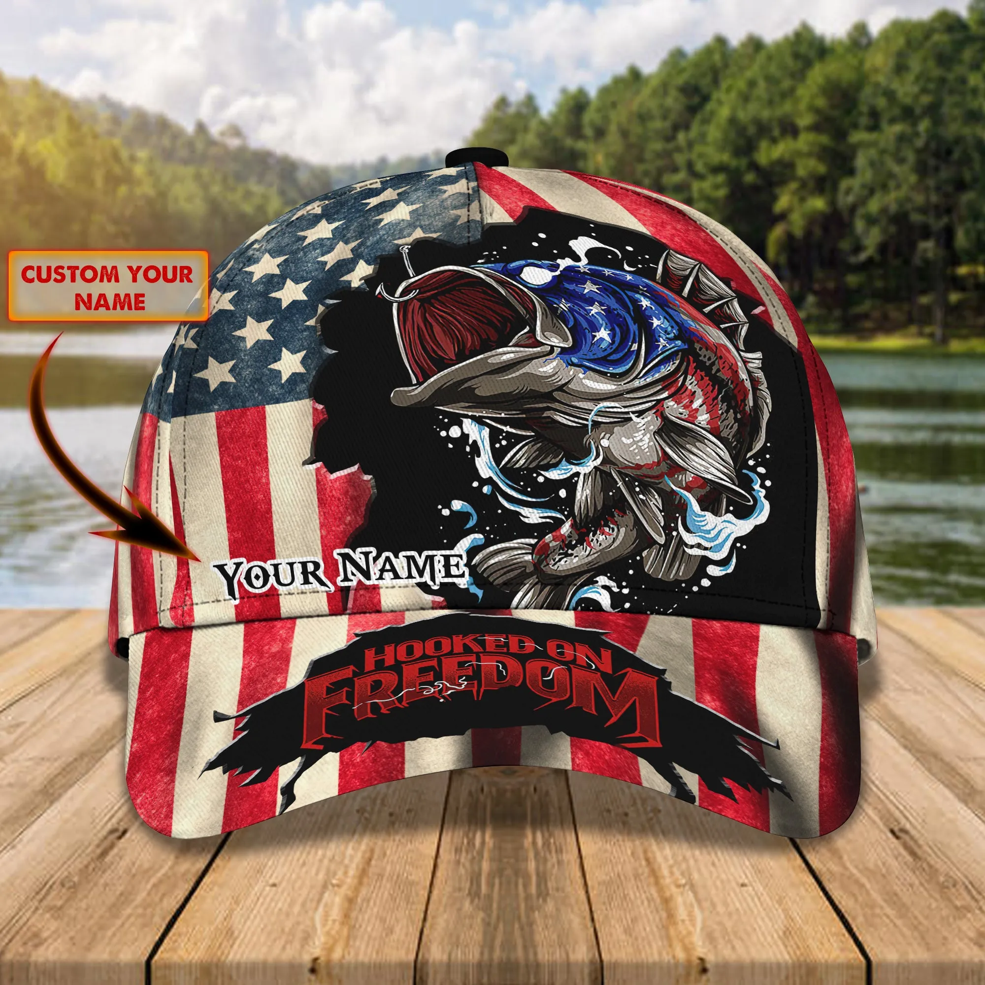 Bass Fishing Classic Cap Custom Name tt99-483