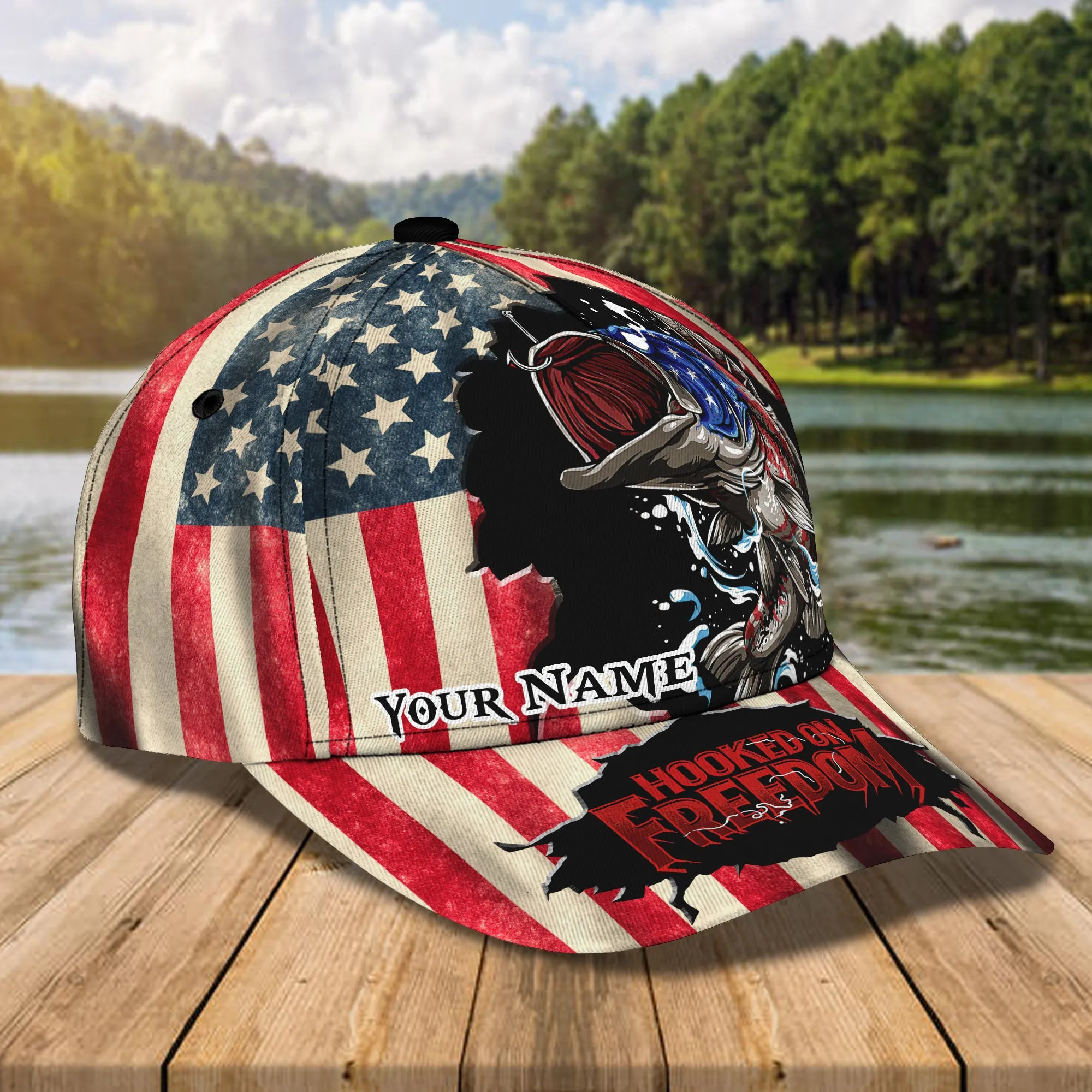 Bass Fishing Classic Cap Custom Name tt99-483