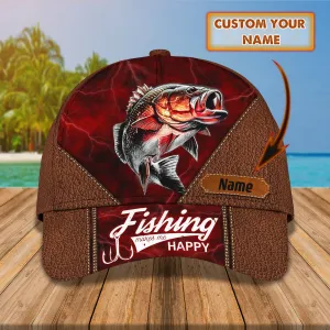 Bass Fishing- Personalize Name Cap  - Loop - Ntp-254