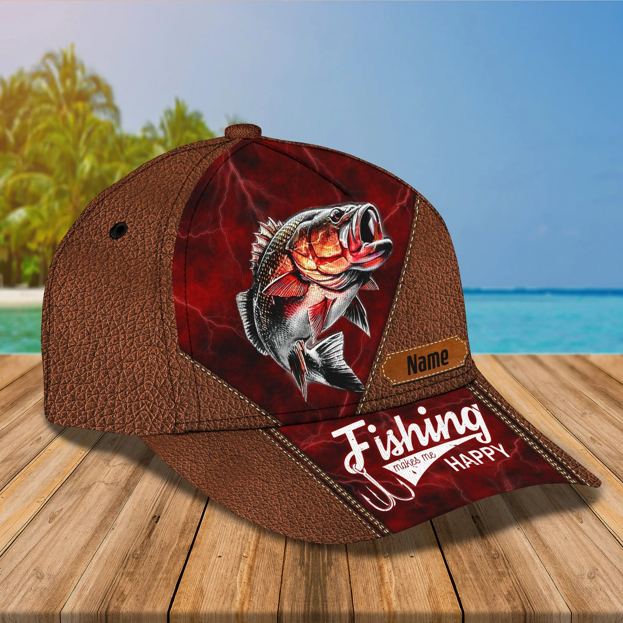 Bass Fishing- Personalize Name Cap  - Loop - Ntp-254