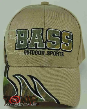 BASS OUTDOOR SPORTS FISHING FLAME CAP HAT TAN