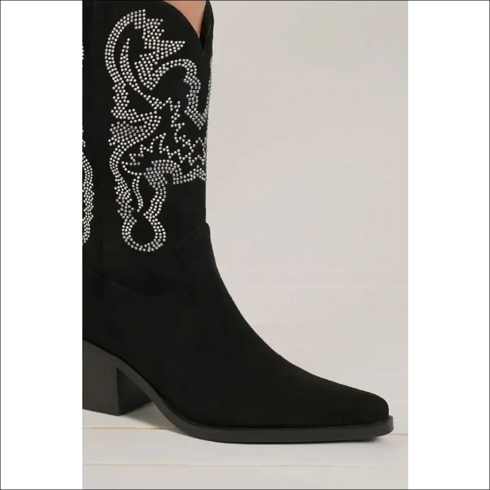 Beast Fashion Rhinestone Pointed Toe Glam Boots
