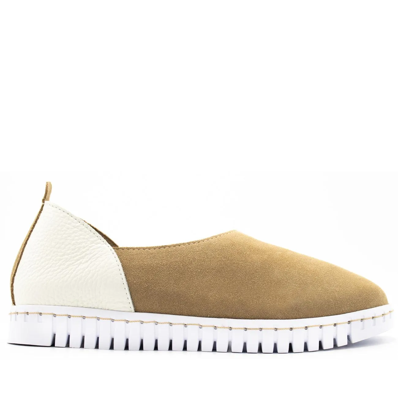 BENDY Women's tan flat shoes - Italian Leather