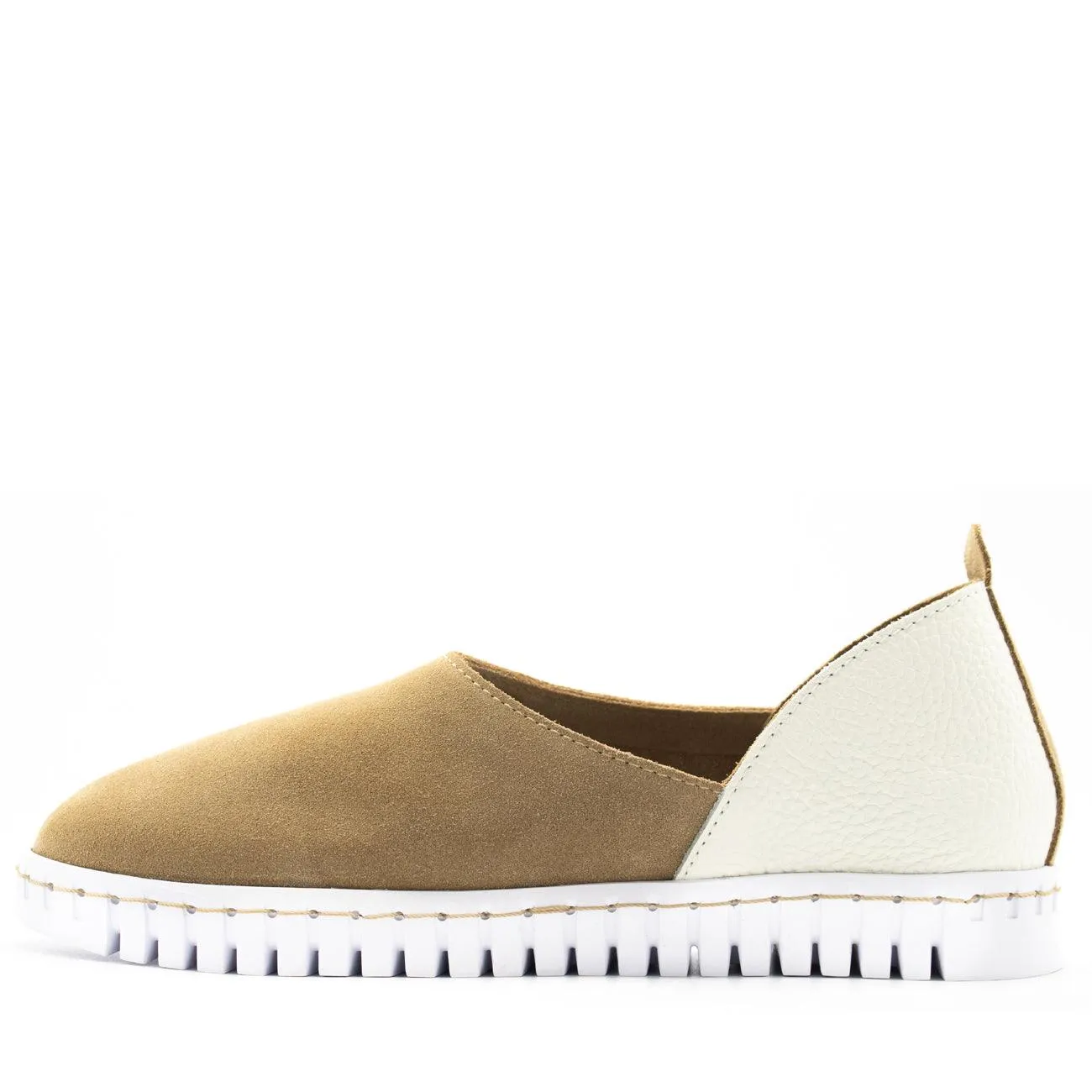 BENDY Women's tan flat shoes - Italian Leather