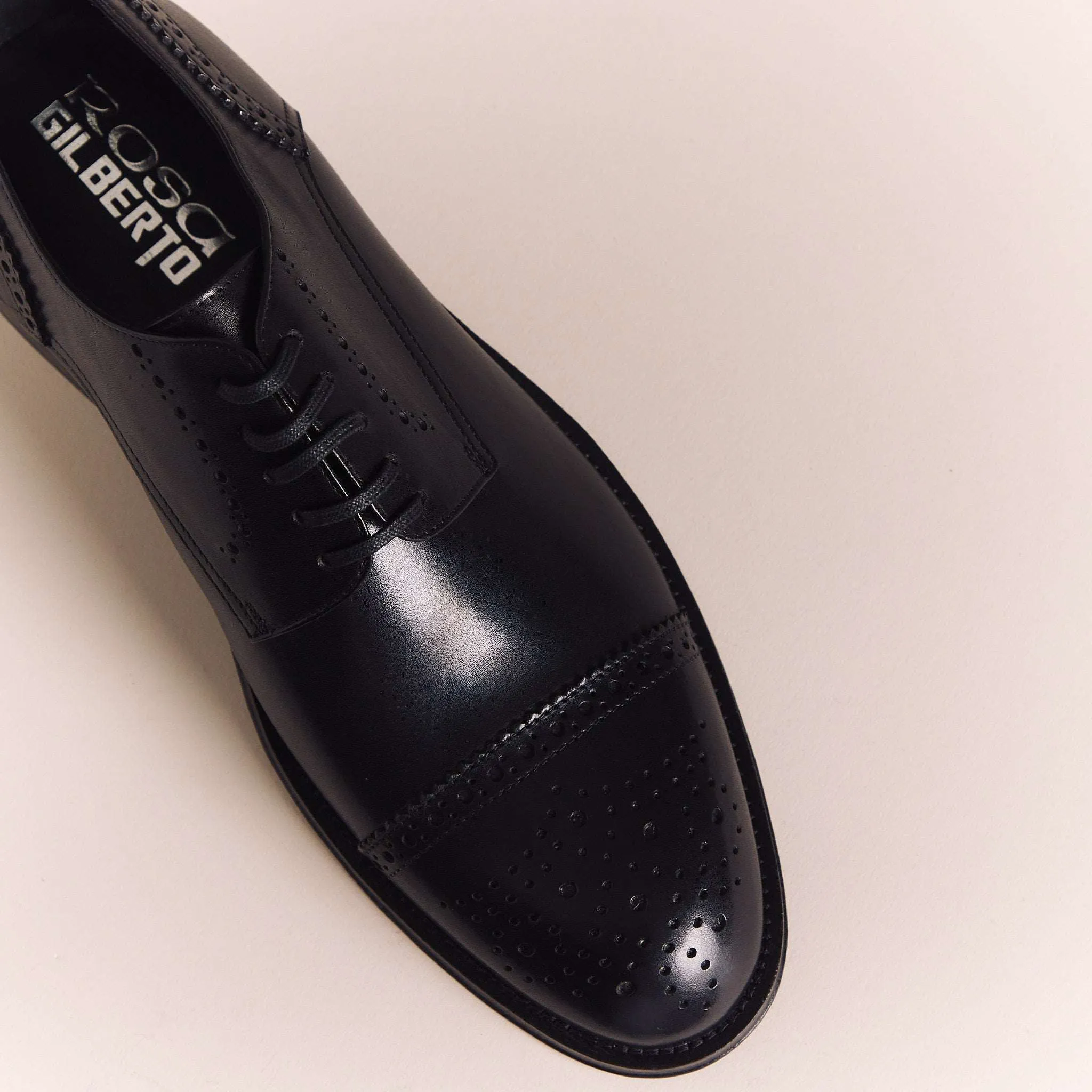 Black Cap-Toe Brogue Derbys