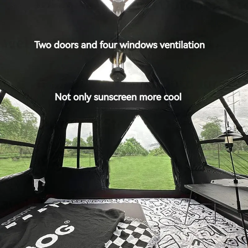 Black Dog Camping Ground Mat for 3-4 Person Tent, Waterproof PE Fabric