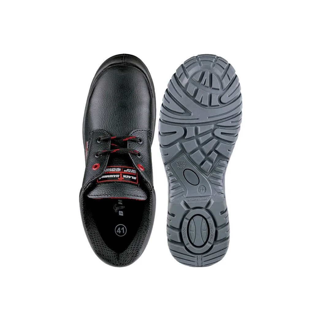Black Hammer Men Low Cut with Shoelace Safety Shoe BH-1506-BI