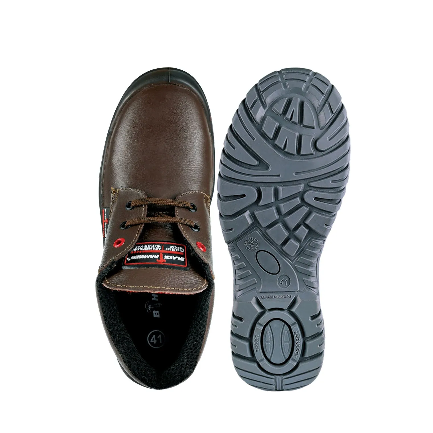 Black Hammer Men Low Cut with Shoelace Safety Shoe BH-1506-BI