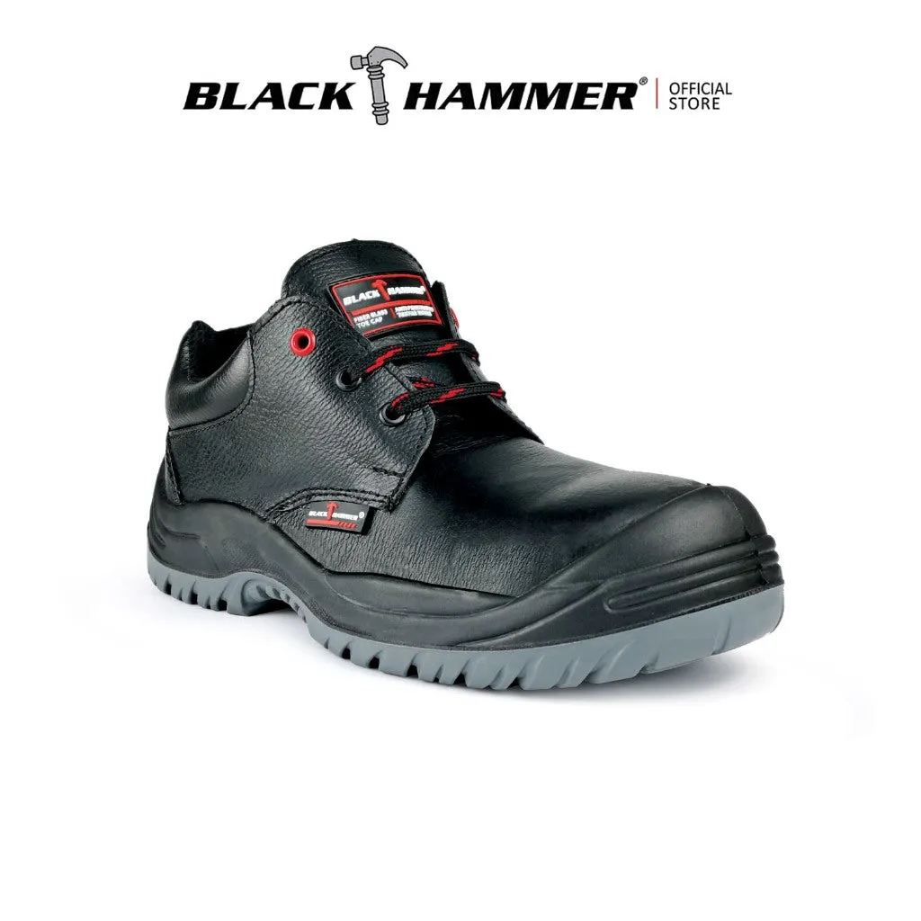 Black Hammer Men Low Cut with Shoelace Safety Shoe BH-1506-BI