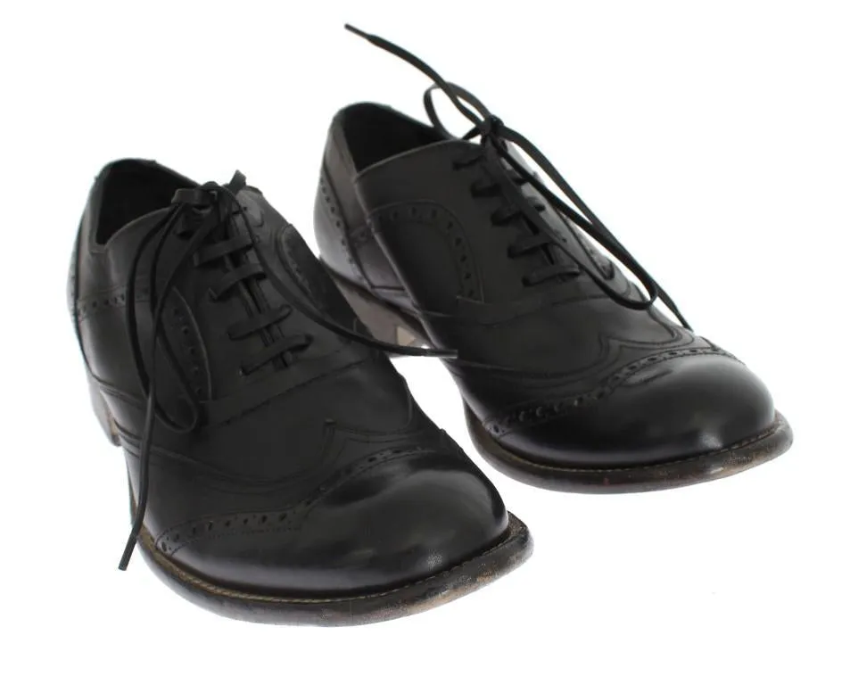 Black Leather Dress Wingtip Shoes