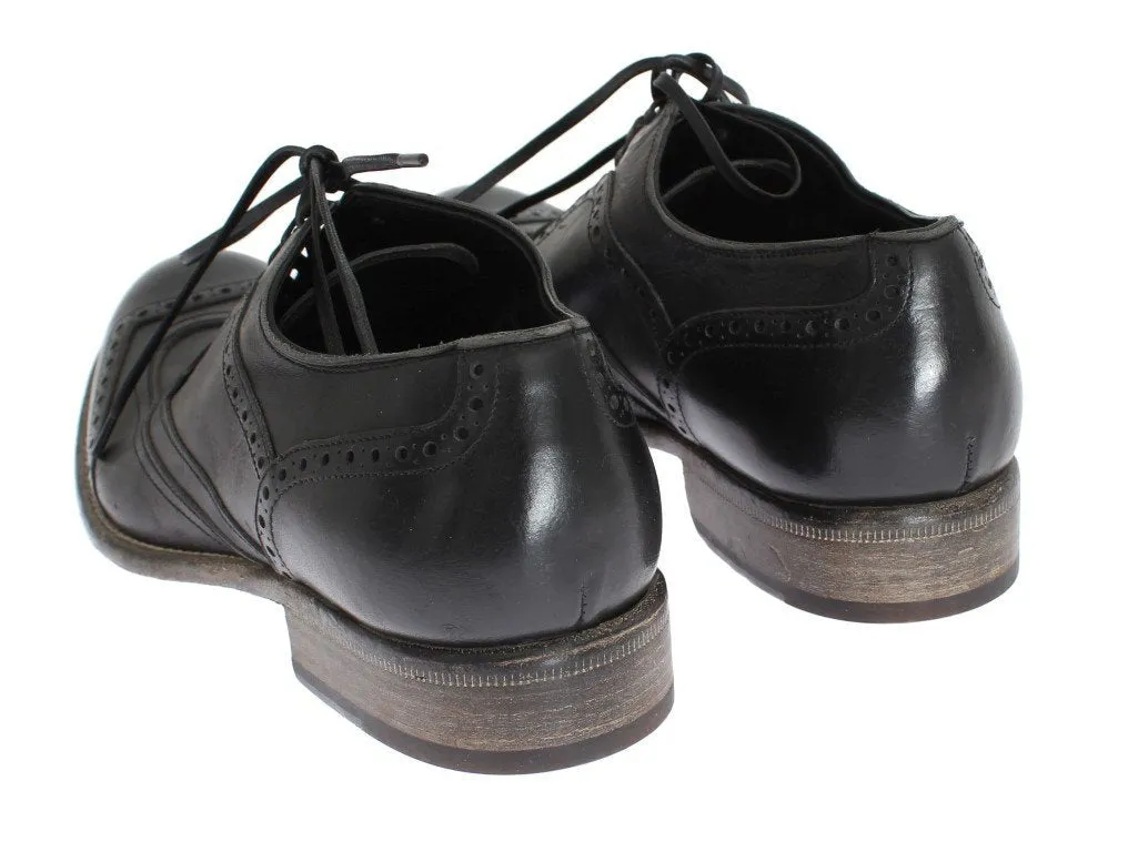 Black Leather Dress Wingtip Shoes